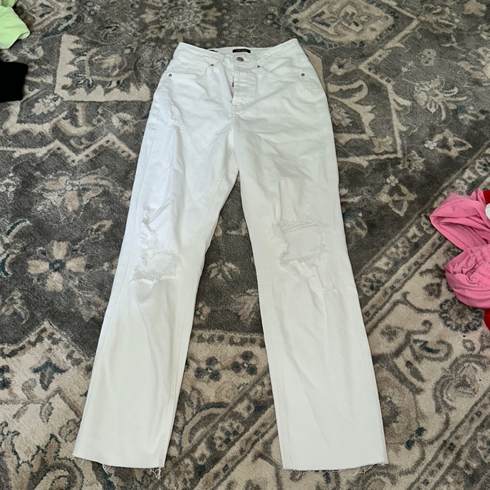 white ripped jeans